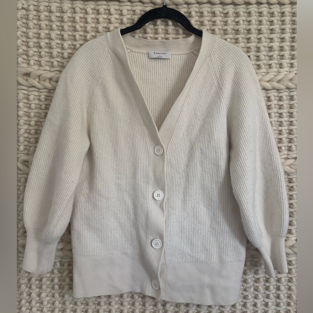 Babaton Ivory Bespoke Cardigan Size S